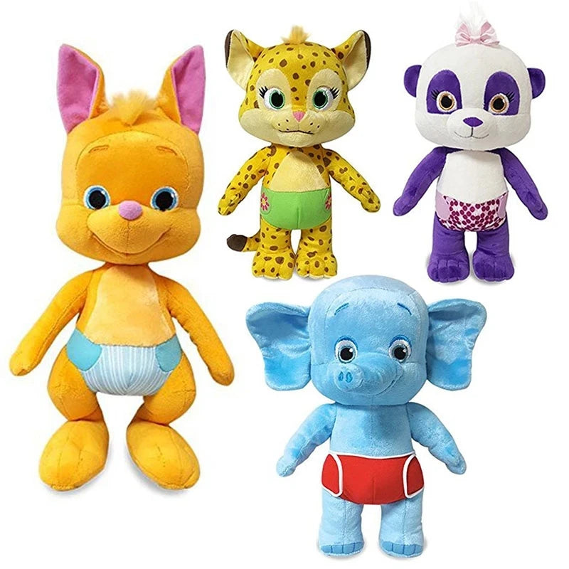 25Cm Kawaii Doll Word Party Plush Doll Learning Stuffed Toy Lulu Franny Bailey Kip Leopard Kangaroo Elephant Panda Kids Gifts