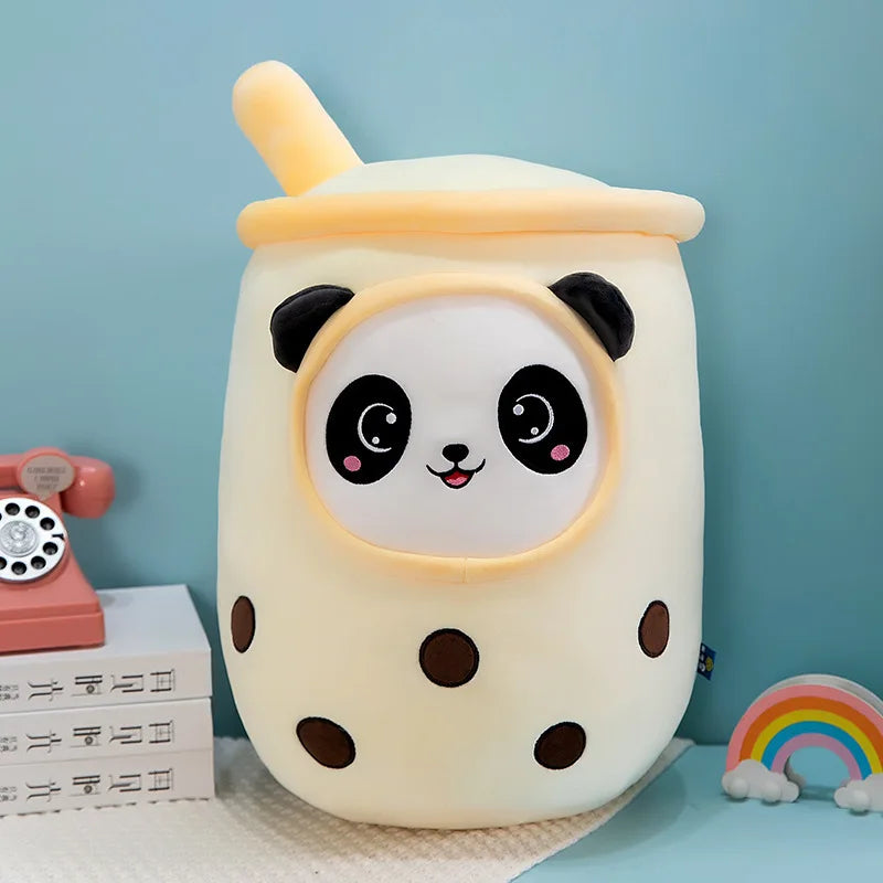 Boba Plush 9.8Inch Kawaii Plushies Bubble Tea Cute Pillow Soft Brown Milk Tea Stuffed Animal for Kids/Girls/Boys