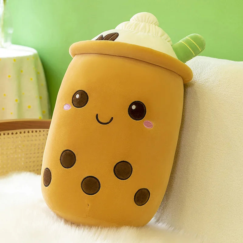 Boba Plush 9.8Inch Kawaii Plushies Bubble Tea Cute Pillow Soft Brown Milk Tea Stuffed Animal for Kids/Girls/Boys