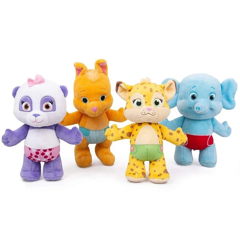 25Cm Kawaii Doll Word Party Plush Doll Learning Stuffed Toy Lulu Franny Bailey Kip Leopard Kangaroo Elephant Panda Kids Gifts